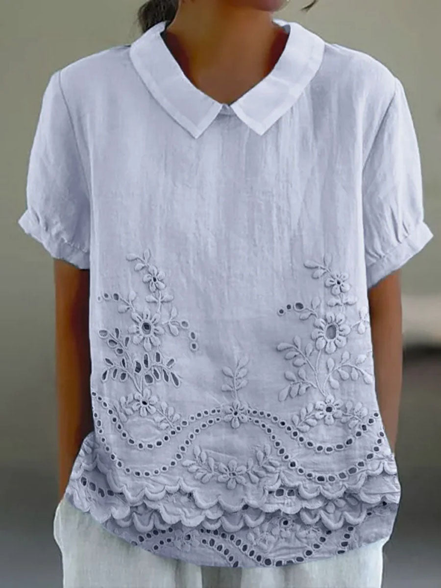 Lily | Floral Embroidired Shirt