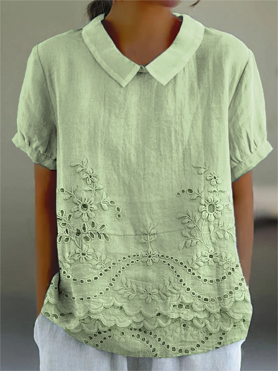 Lily | Floral Embroidired Shirt