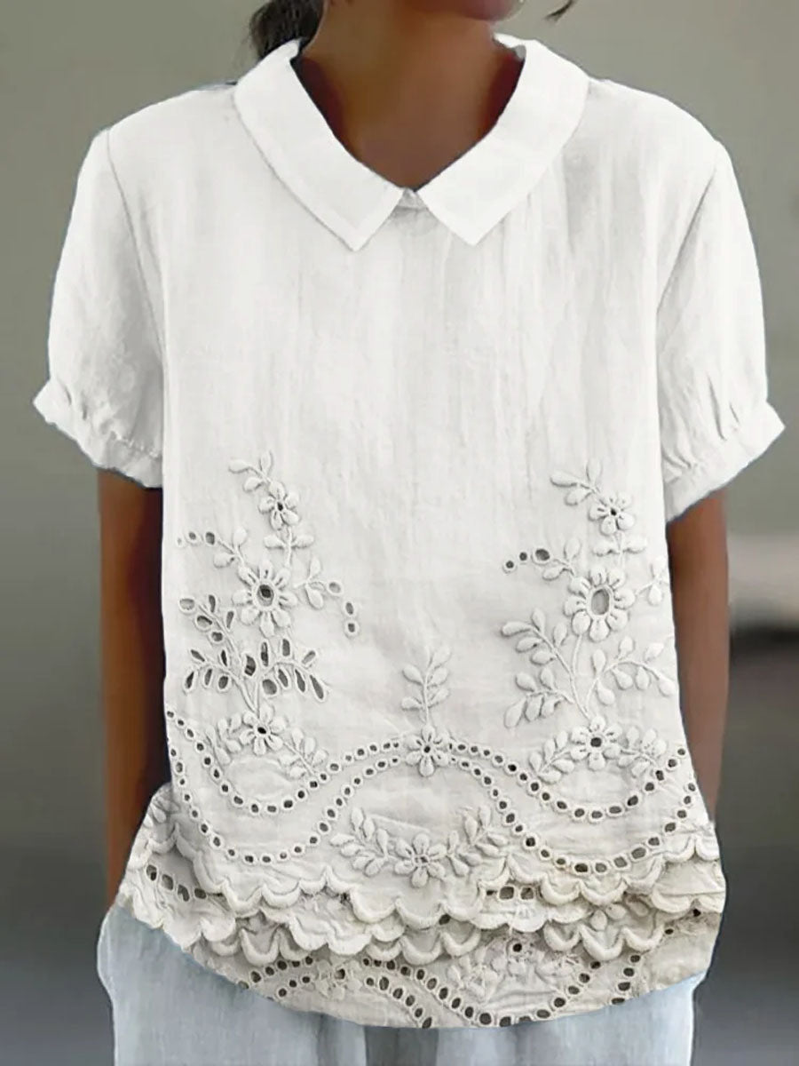 Lily | Floral Embroidired Shirt