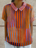 Nina | Geomeric Striped Shirt