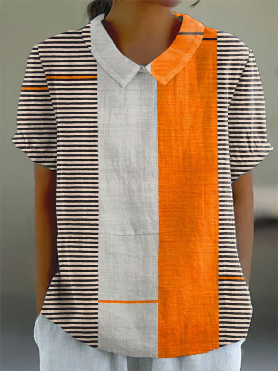 Lina | Color Block Striped Shirt