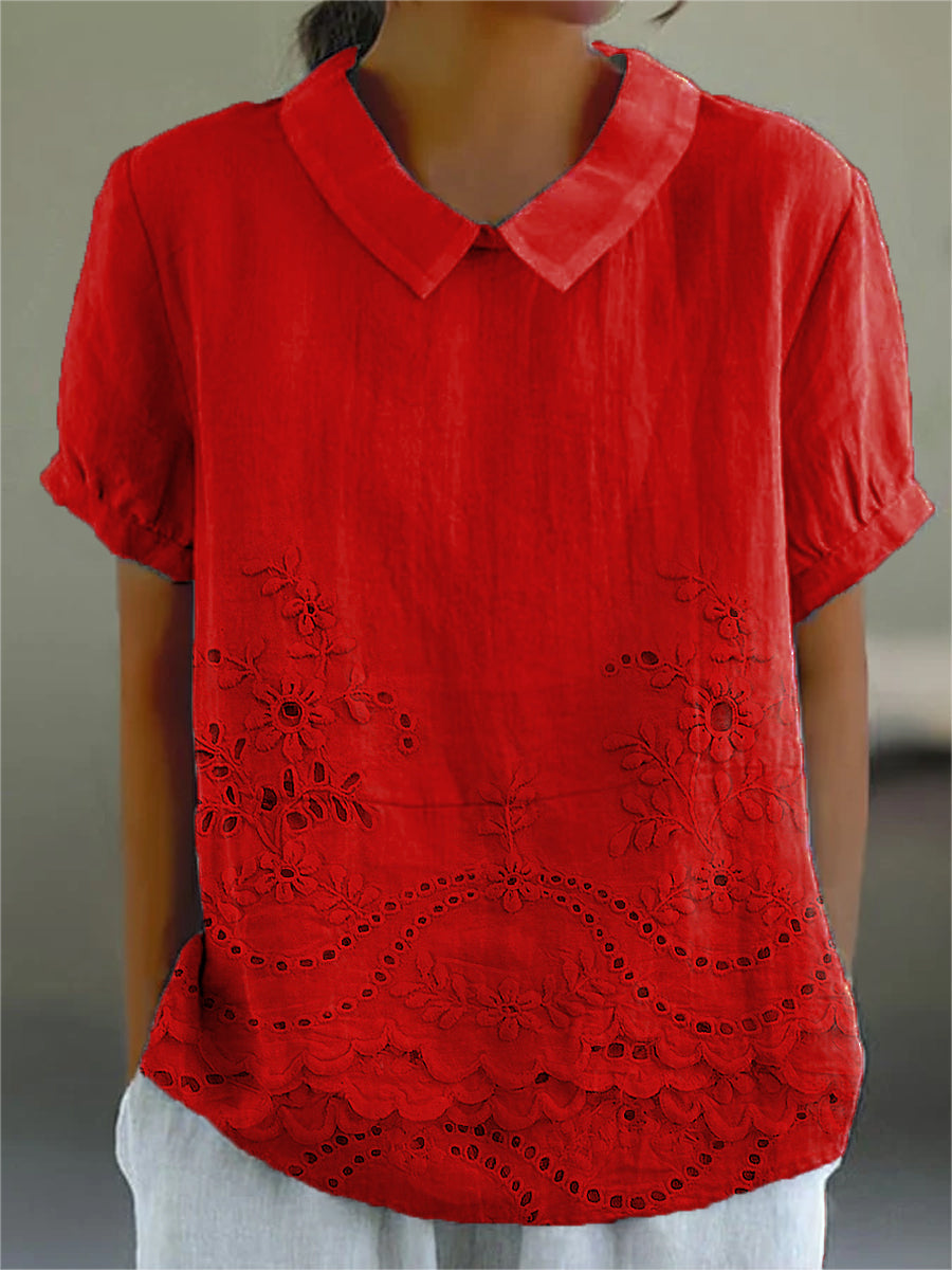 Lily | Floral Embroidired Shirt