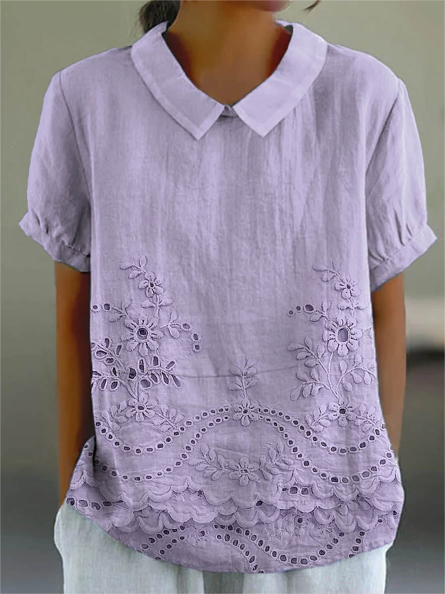 Lily | Floral Embroidired Shirt
