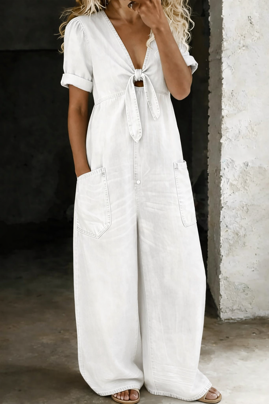 Maya™ | Tuta denim scollatura a V