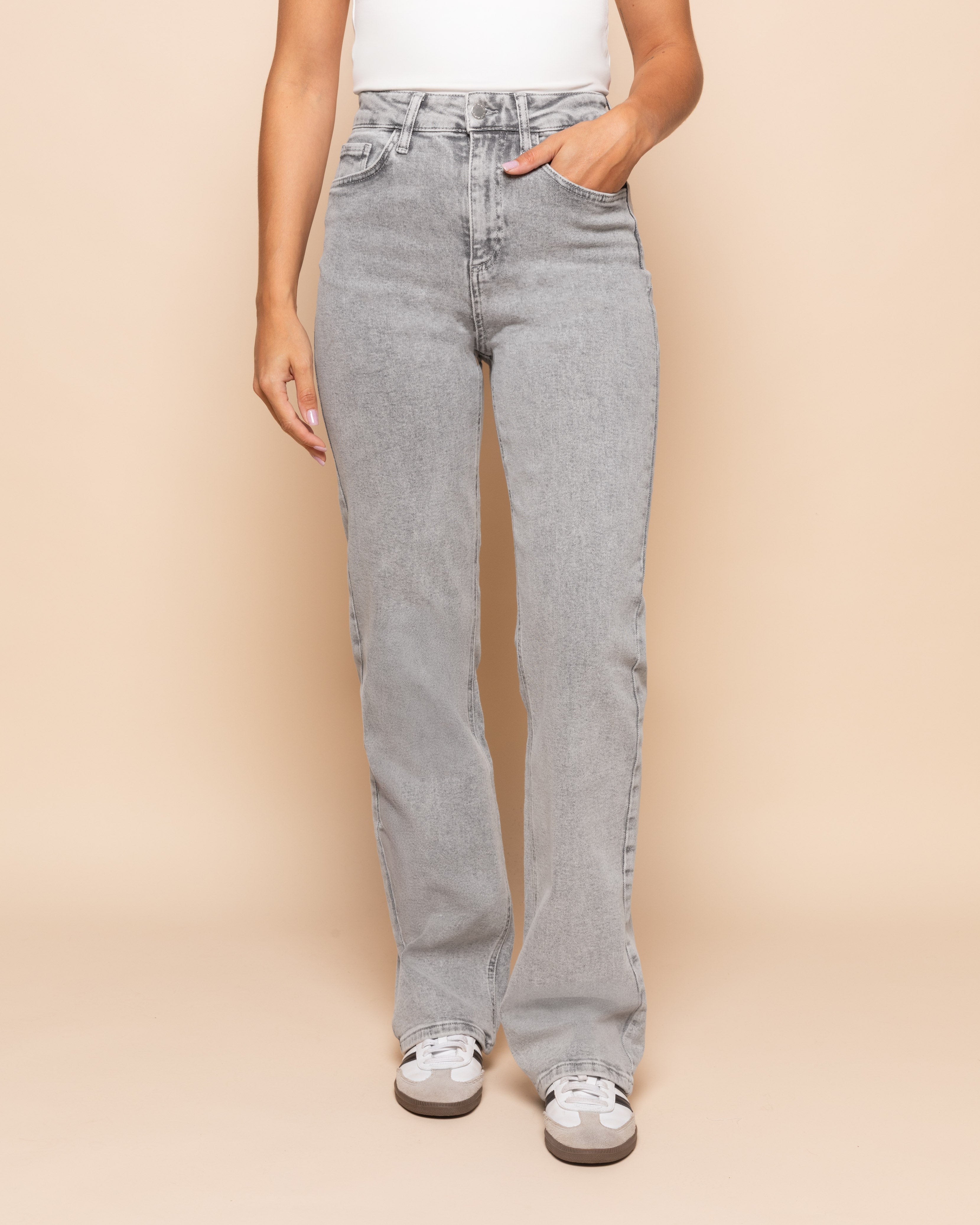 Aitana - Jeans a Taglio Bootcut Grigio