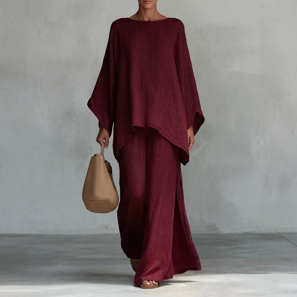 Cristina | Coordinato Due Pezzi manica lunga e pantaloni larghi