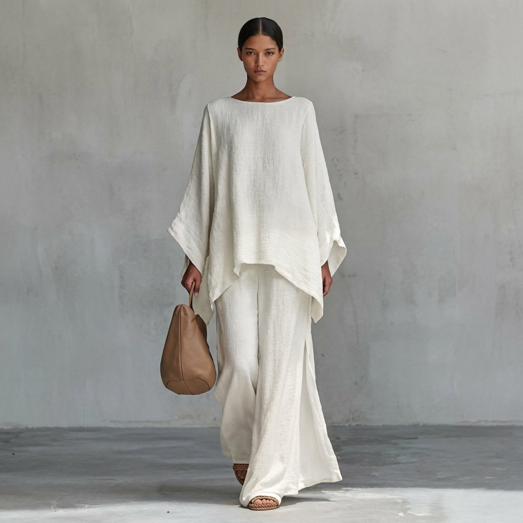 Cristina | Coordinato Due Pezzi manica lunga e pantaloni larghi