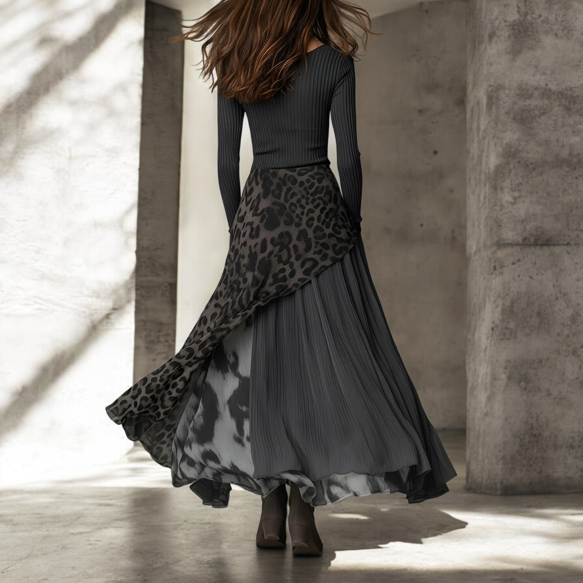 Clara - Vestito Lungo Leopardato