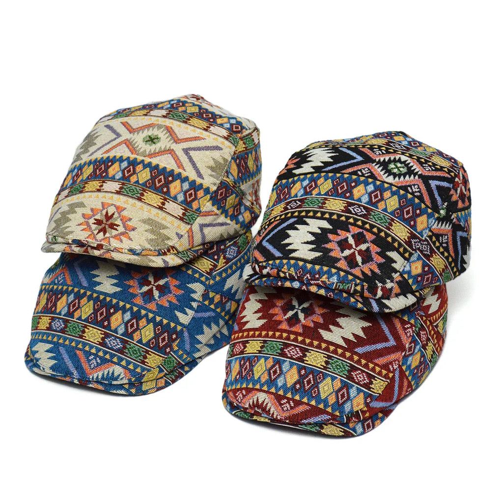 Reginald | Vintage Stampato Cappello piatto