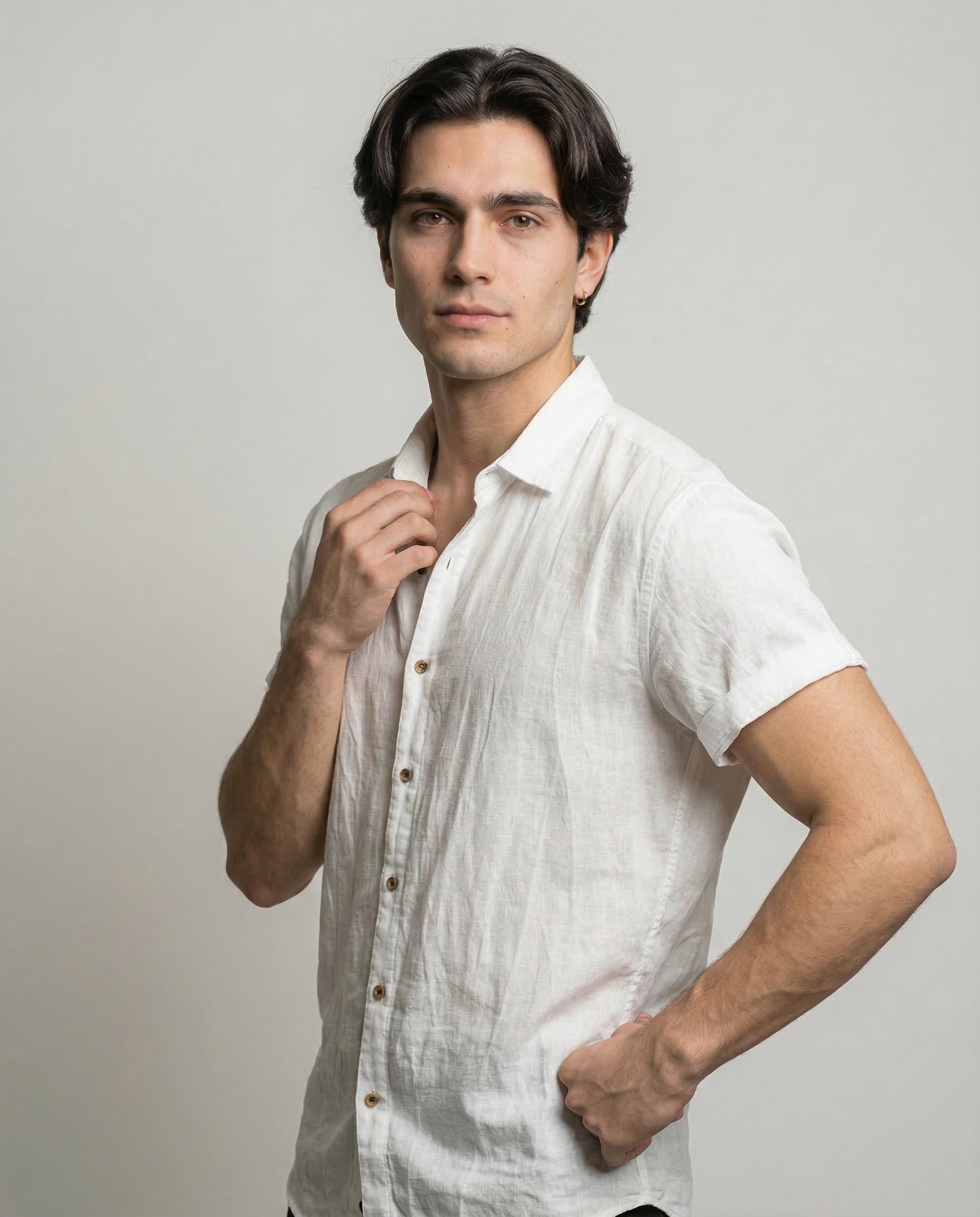 LOREN | Camicia di Lino a Maniche Corte