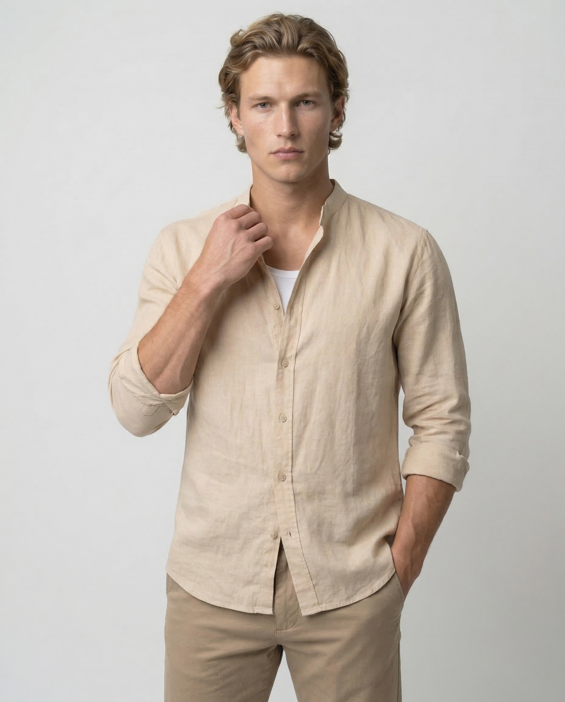 Camicia di lino traspirante