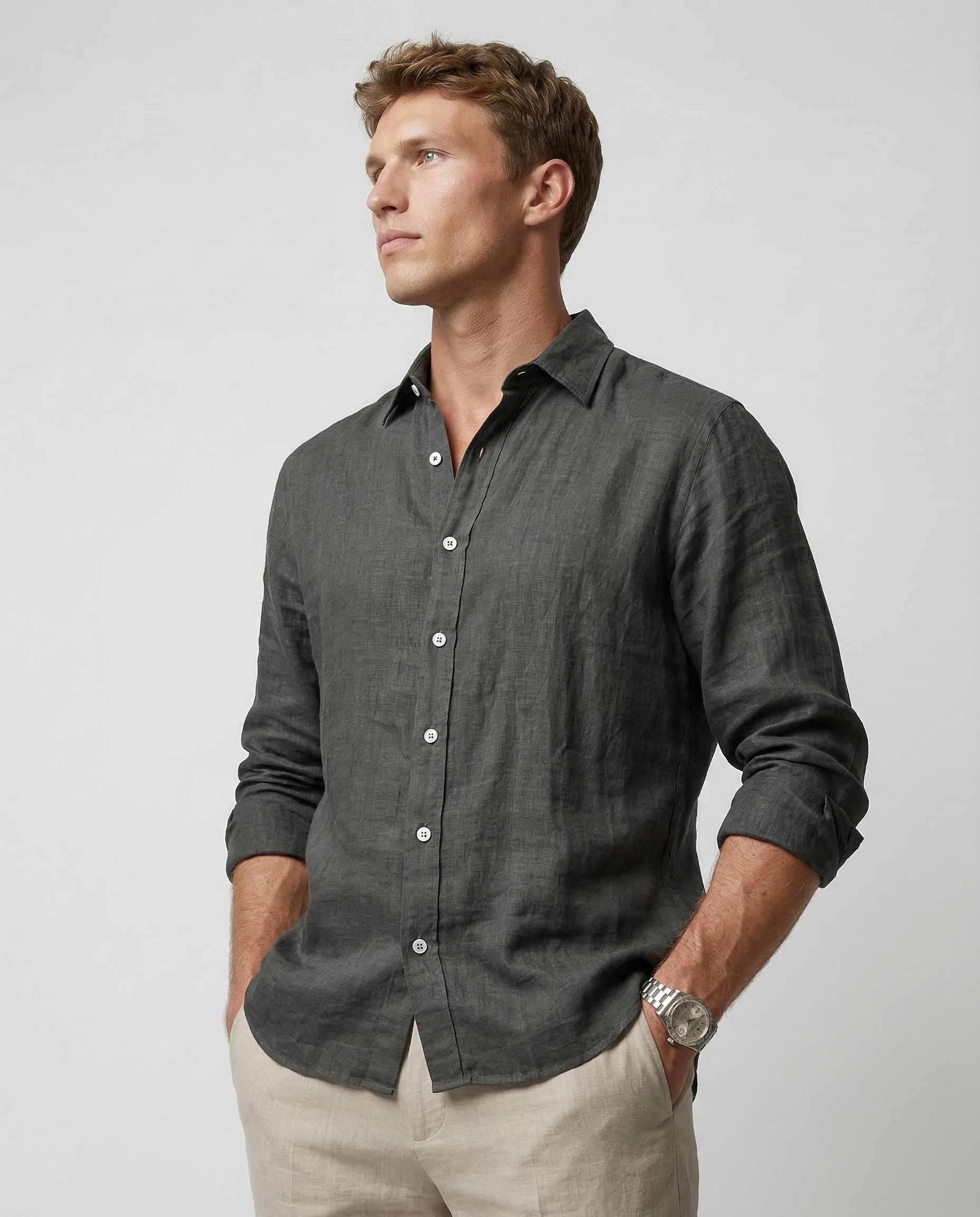 Camicia casual in lino