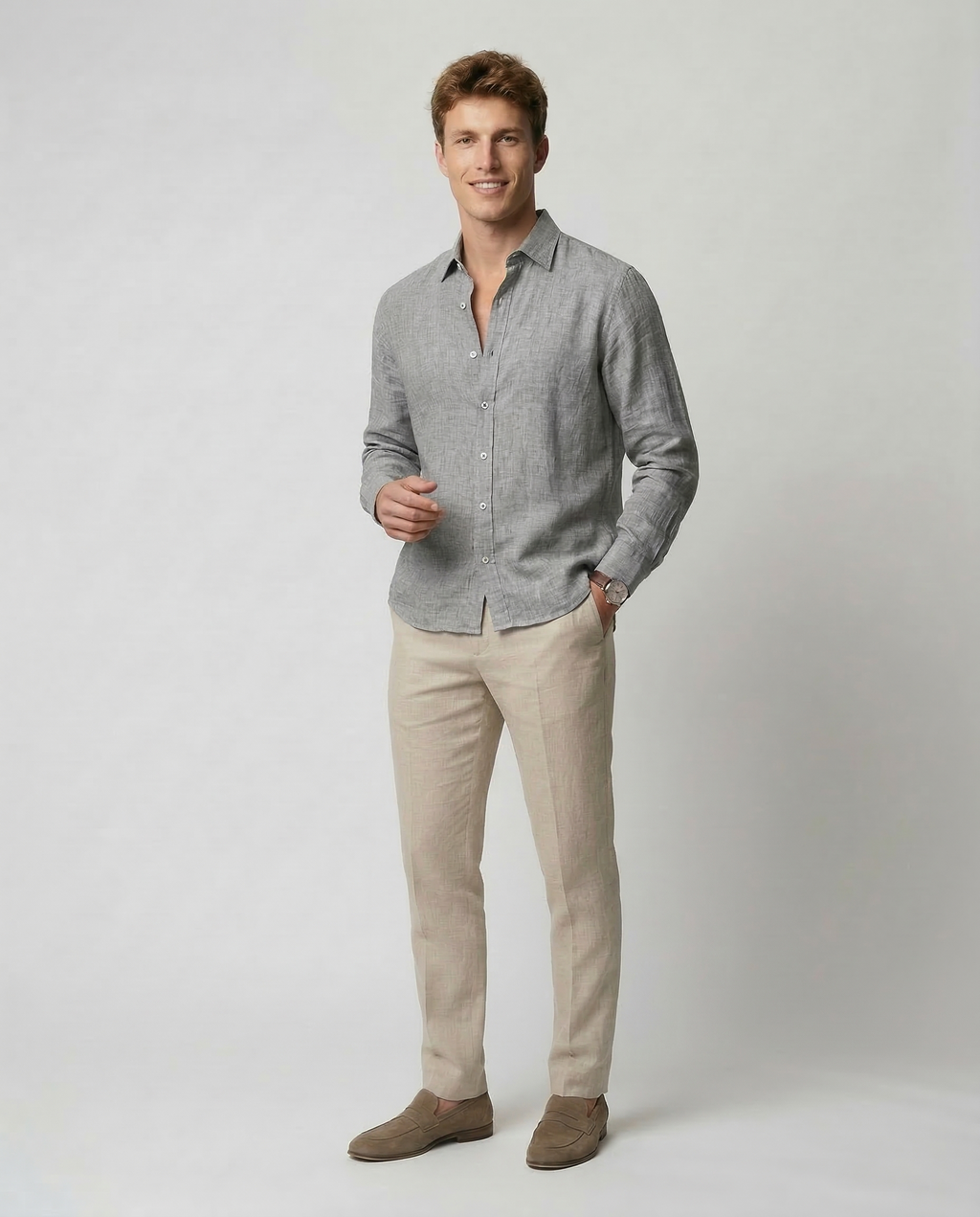 Camicia casual in lino