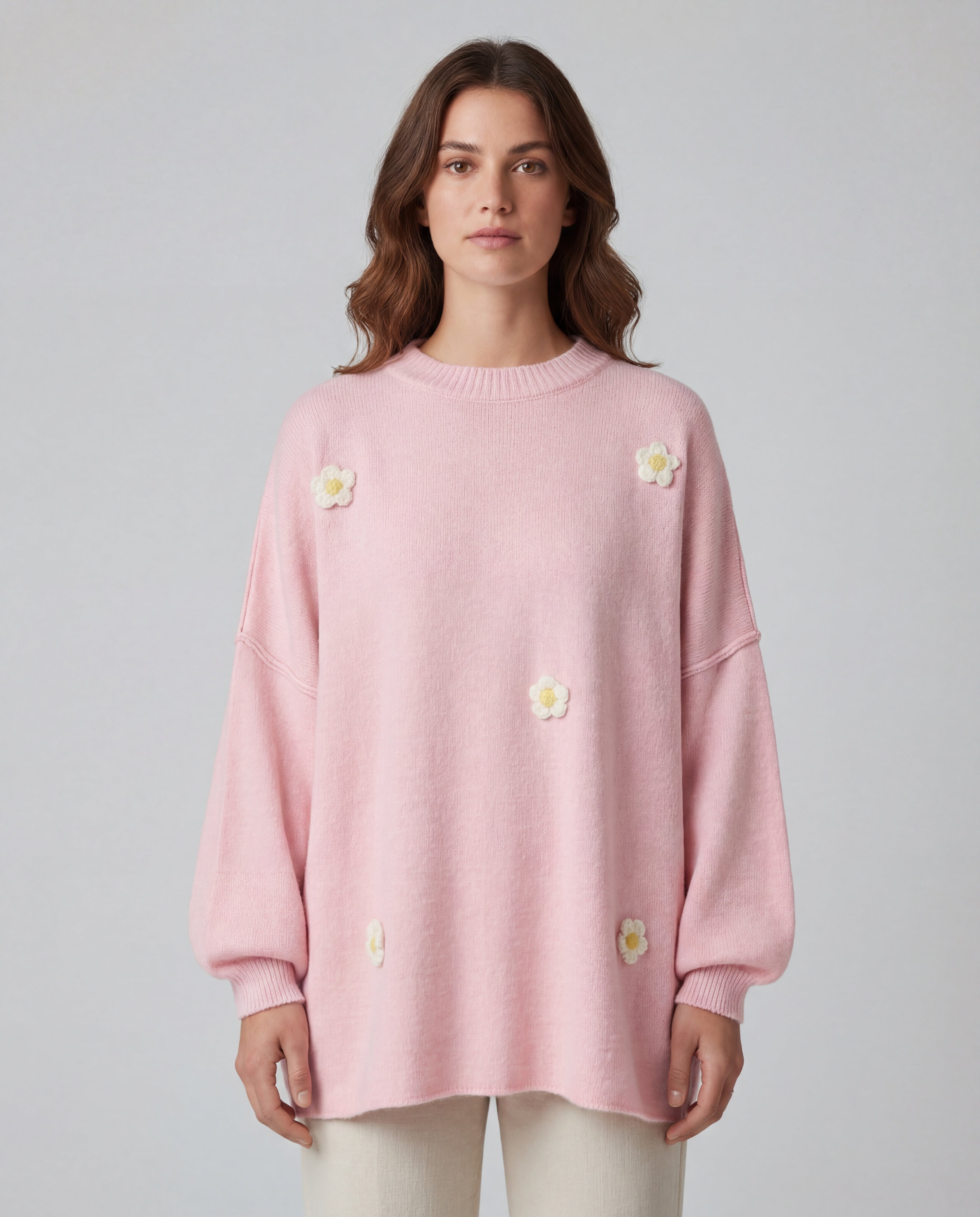Luno - Felpa Pullover con Fiori