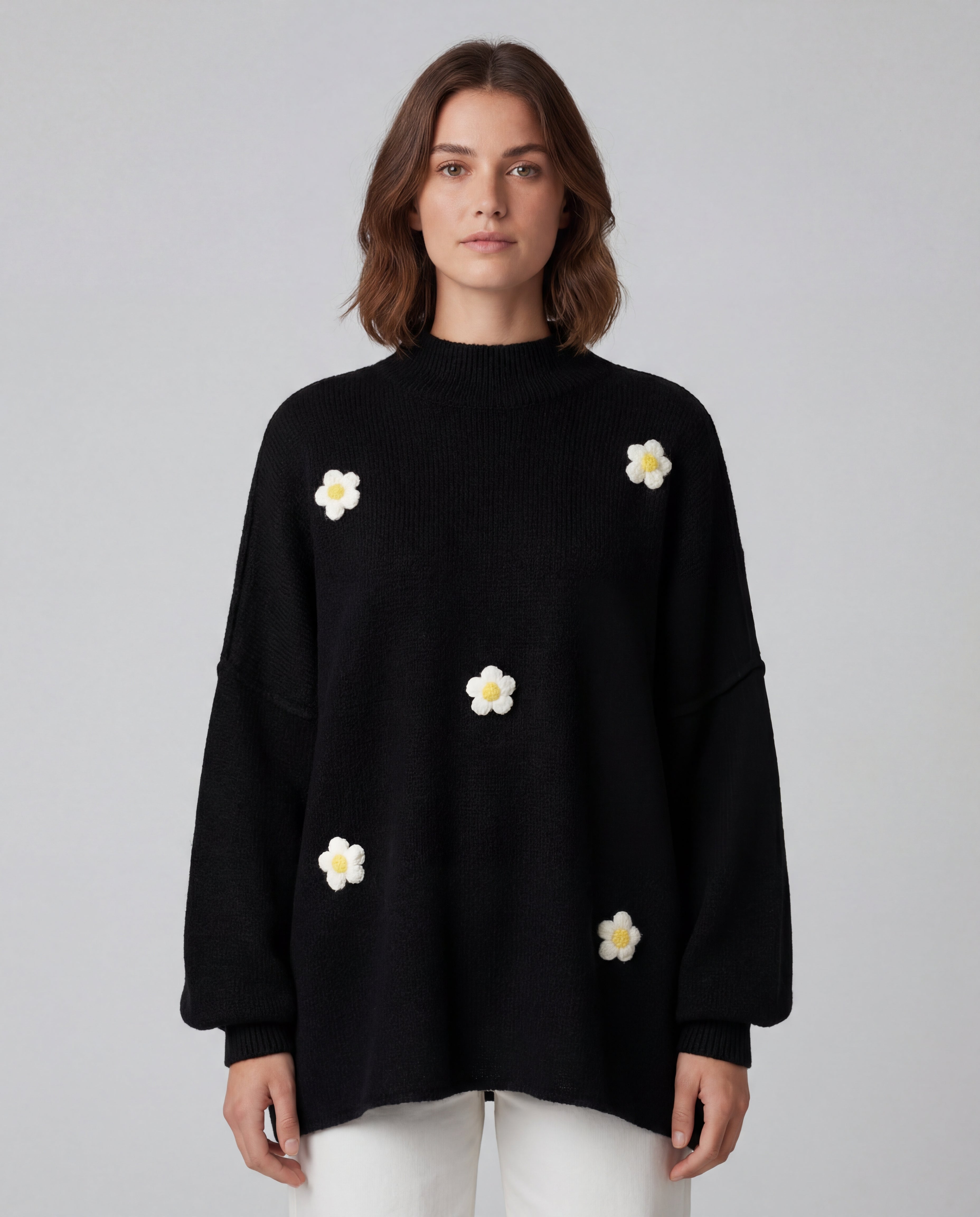 Luno - Felpa Pullover con Fiori