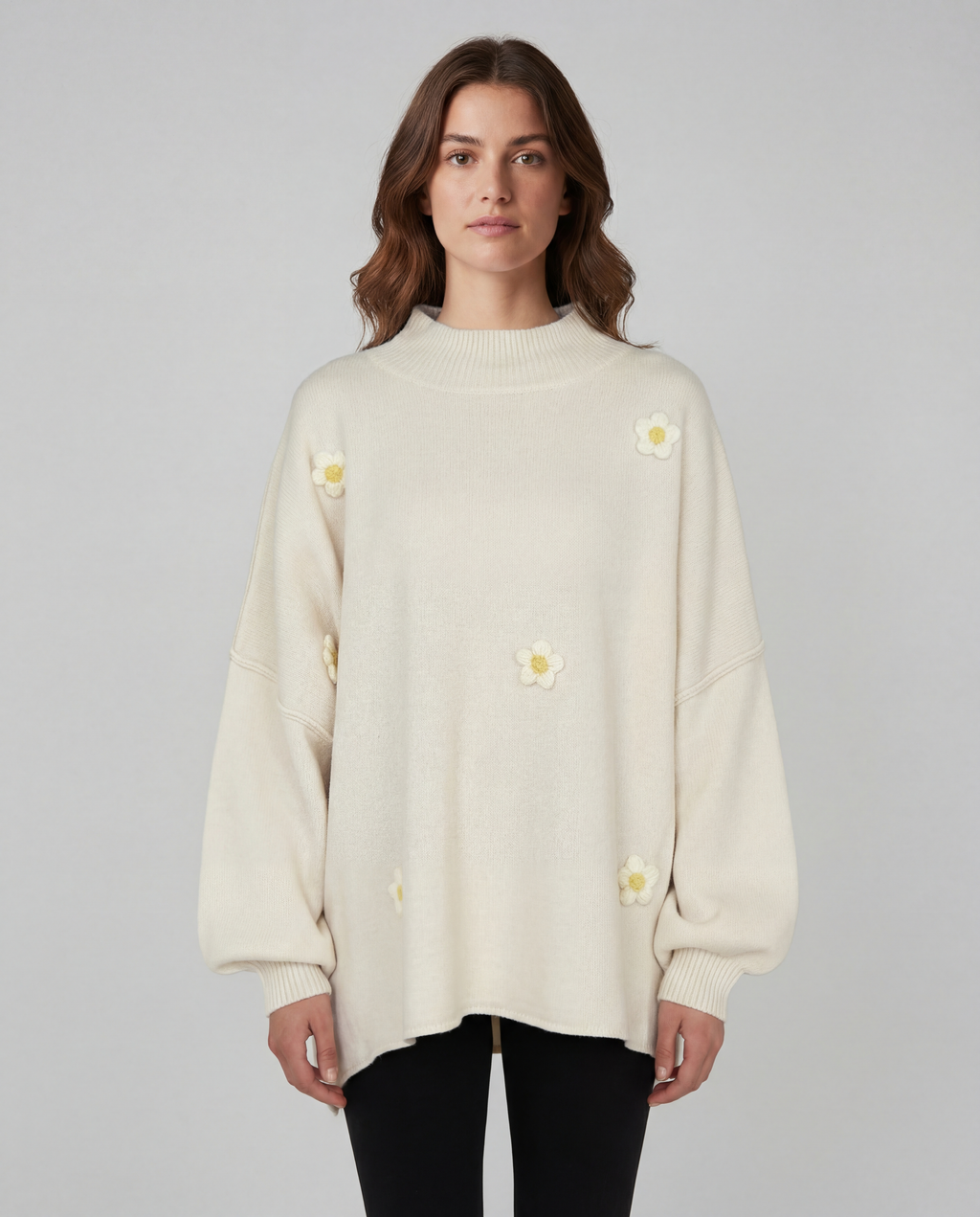 Luno - Felpa Pullover con Fiori