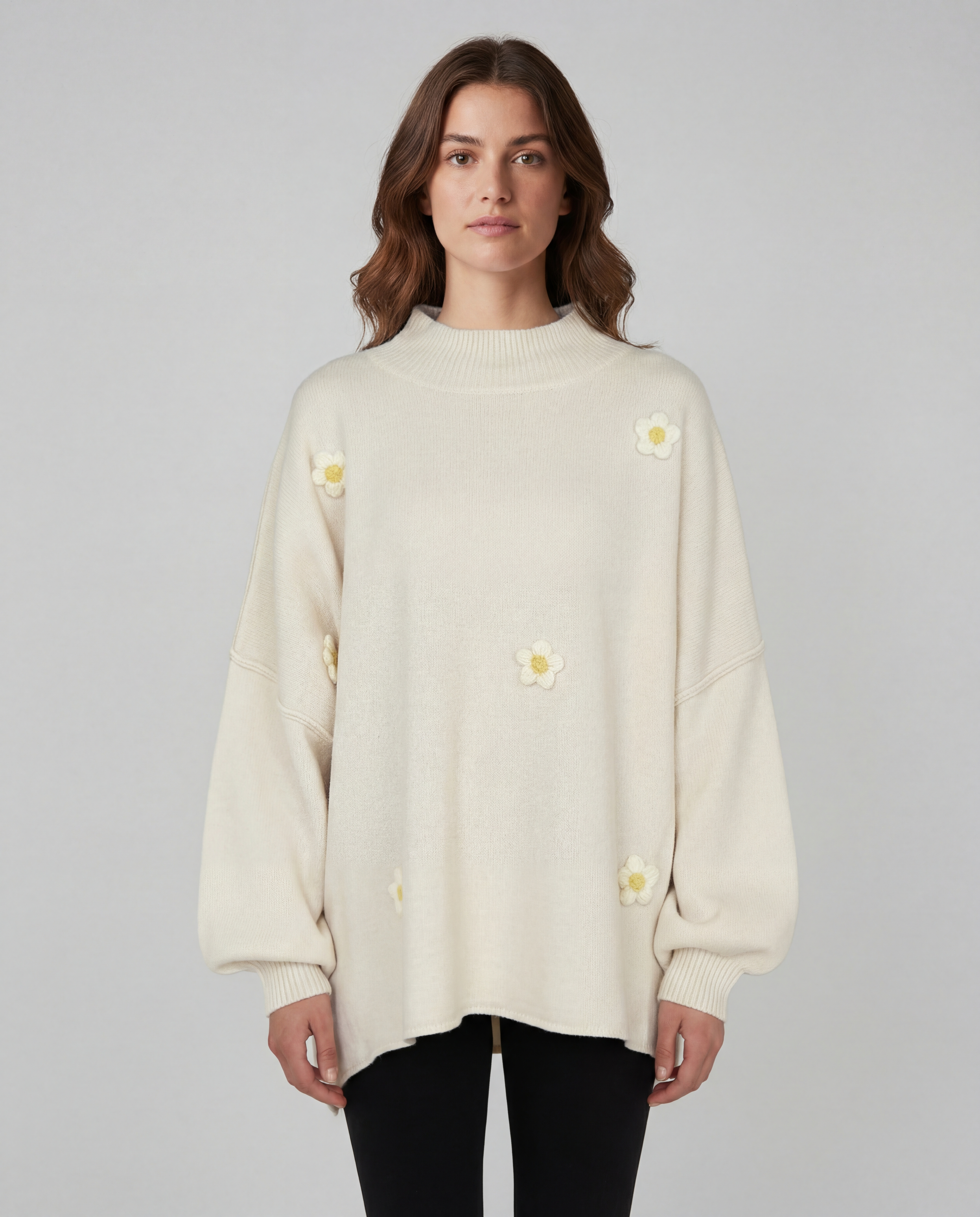 Luno - Felpa Pullover con Fiori