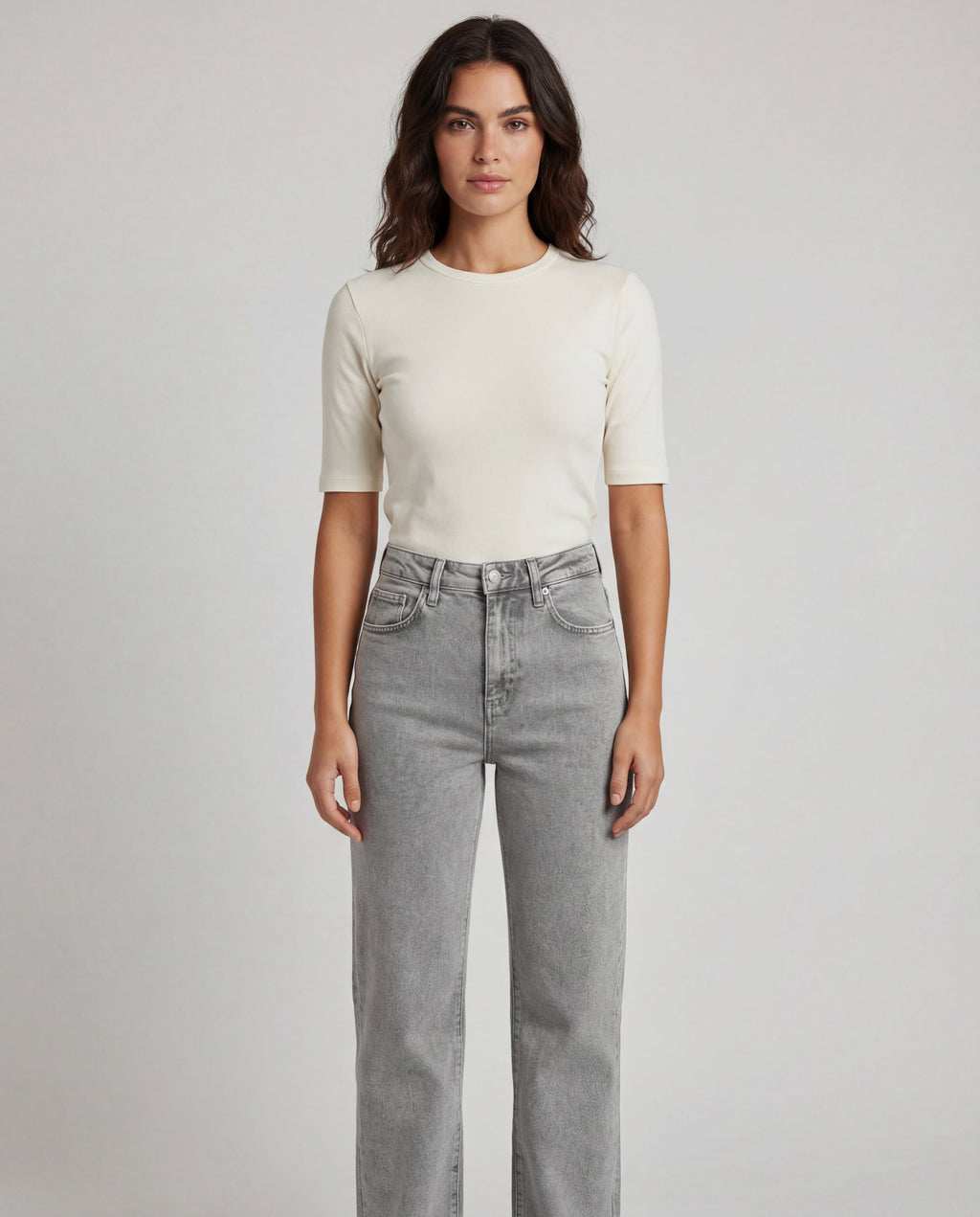 Aitana - Jeans a Taglio Bootcut Grigio