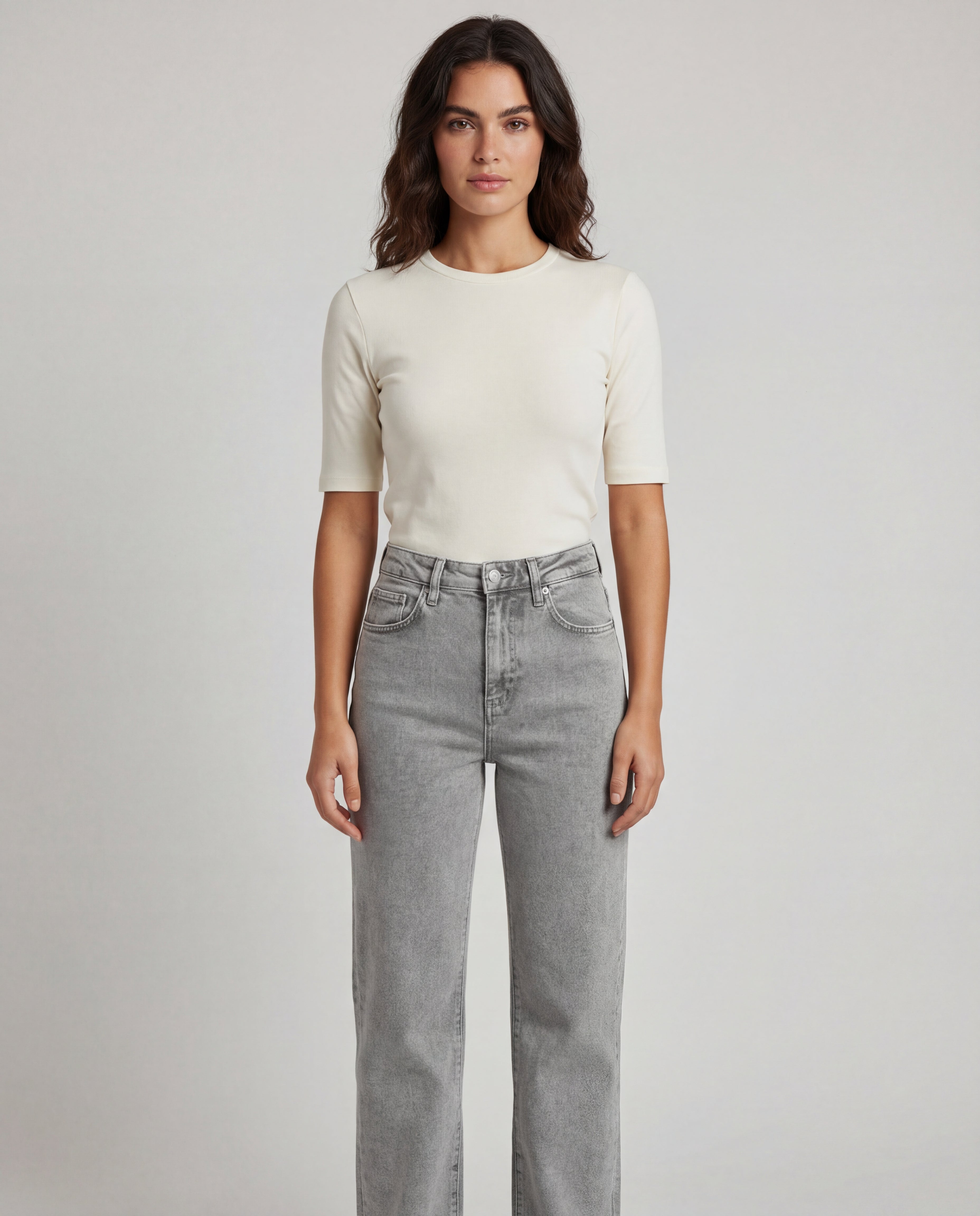 Aitana - Jeans a Taglio Bootcut Grigio