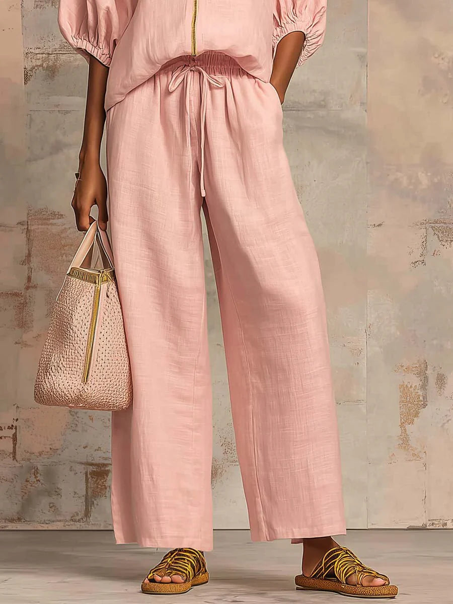 Alba | Coordinato Due Pezzi: Camicia stile rilassato e pantaloni gamba larga